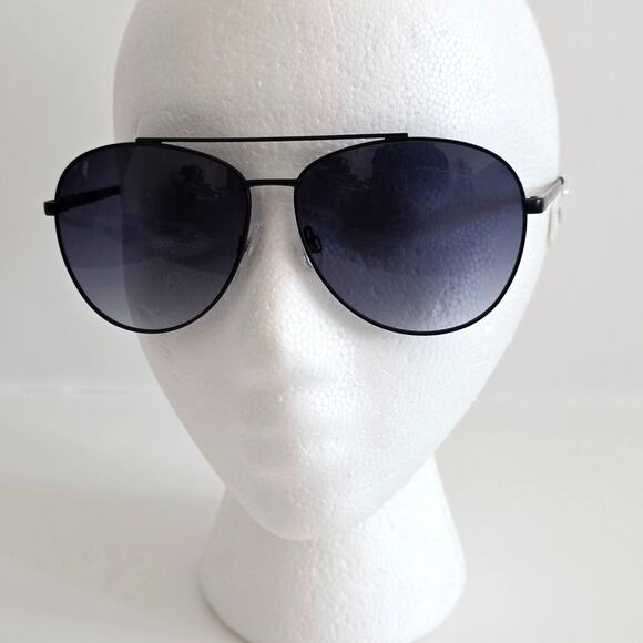 Kurt Geiger London Black Crystal Green Smoke 61mm Aviator Sunglasses 100% UV - Picture 2 of 9